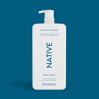 Native Body Wash Sea Salt &amp; Cedar with Pump 36 fl oz - Imperfect Container by This is Beauty US