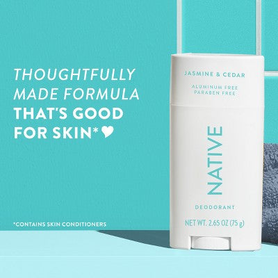 Native Solid Deodorant for Women &amp; Men Jasmine &amp; Cedar Aluminum-Free 2.65oz - New by This is Beauty US