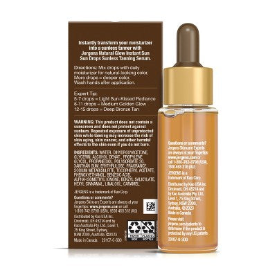 Jergens Natural Glow Instant Sun Drops Tanners 1 fl oz - Imperfect Box by This is Beauty US