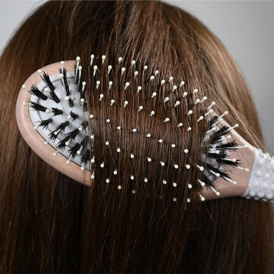 Conair Ceramic Wood Nylon &amp; Boar Bristle Cushion Hair Brush - Imperfect Box
