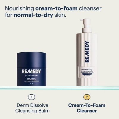 Remedy Skin Gentle &amp; Hydrating Cream-to-Foam Cleanser 12 fl oz - New