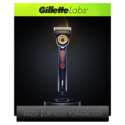 Gillette Labs Heated Razor with 2 Razor Blade Refills &amp; Charging Dock Starter Kit 4ct - Imperfect Box