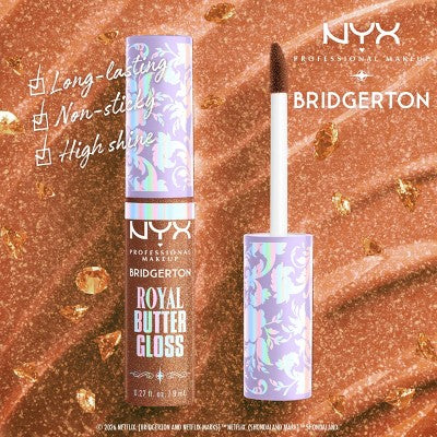 NYX Professional Makeup Bridgerton Royal Treasures Lip Kit 06 Caramel Courtship &amp; Toffee Temptation 2pc - Imperfect Box