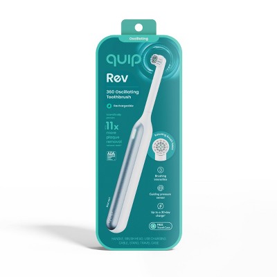 quip Rev Oscillating Rechargeable Electric Toothbrush White/Blue - Imperfect Box by This is Beauty US
