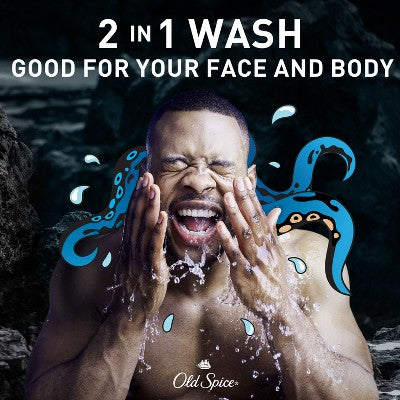 Old Spice Krakenguard Body+Face Wash Deep Ocean Scent 33.4 fl - New by This is Beauty US