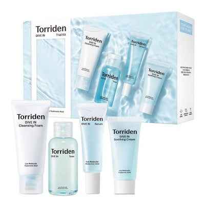 Torriden DIVE IN Korean Skincare Trial Travel Kit for Hydration and Skin Strengthening - New