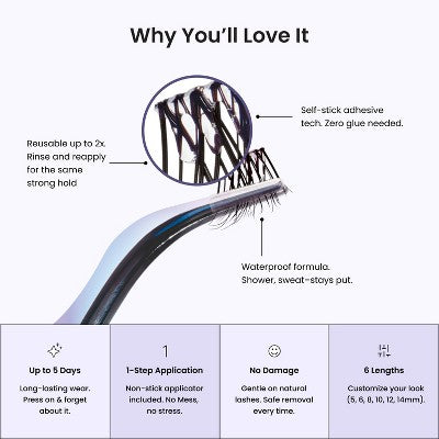KISS Products imPRESS Long Lasting Press-On Self Adhesive False Eyelashes Demi Edgy 24ct - New by This is Beauty US