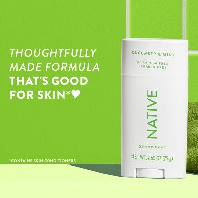 Native Solid Deodorant for Women &amp; Men Cucumber &amp; Mint 2.65oz - Imperfect Container by This is Beauty US
