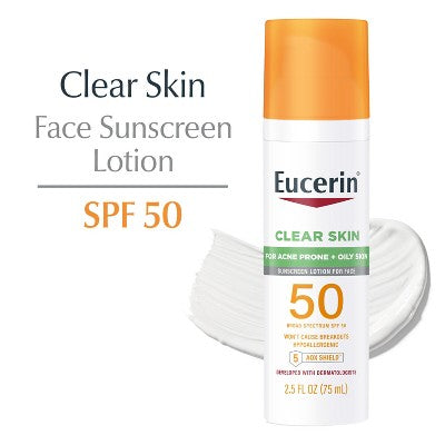 Eucerin Face Clear Skin Sunscreen Lotion SPF 50 2.5 fl oz - Imperfect Box by This is Beauty US
