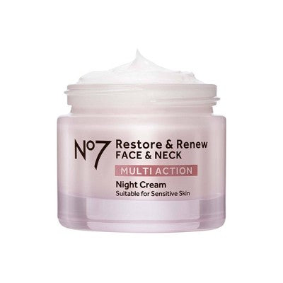 No7 Restore &amp; Renew Multi Action Face &amp; Neck Night Cream 1.69 fl oz - Imperfect Box