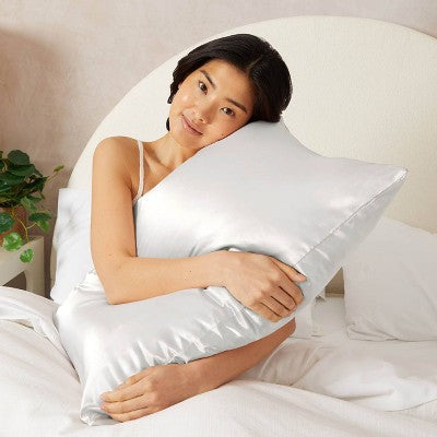 Kitsch Queen Size Thread Count; Satin Standard Pillowcase Ivory - Imperfect Box by This is Beauty US