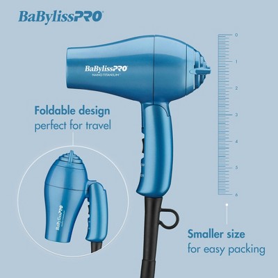 BaBylissPRO Nano Titanium Travel Hair Dryer Blue 1000W - New by This is Beauty US