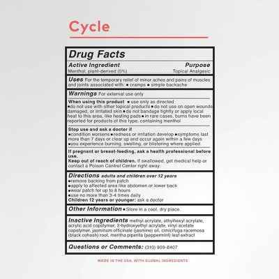 The Good Patch Cycle Plant-Based Vegan Wellness Patch 4ct. - New