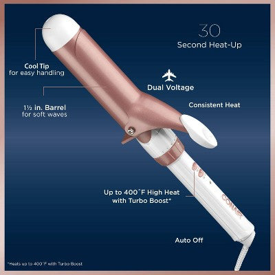 Conair Double Ceramic Rose Gold Curling Iron 1.5 - Imperfect Box by This is Beauty US
