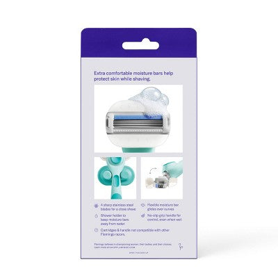 Flamingo Moisture Plus with 2 Razor Blade Cartridges Seafoam - Imperfect Box by This is Beauty US