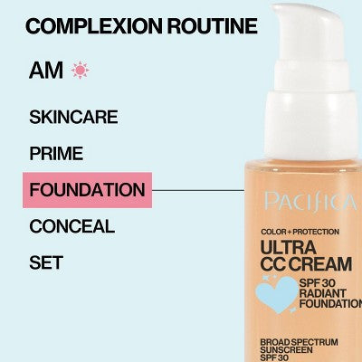 Pacifica Ultra CC Cream Radiant Foundation Natural/Medium 1 fl oz - New by This is Beauty US
