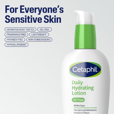Cetaphil Hydrating Oil-Free Face Lotion Moisturizer with Hyaluronic Acid 3 fl oz - Missing Box  DestGlow