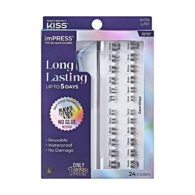 KISS Products imPRESS Long Lasting Press-On Self Adhesive False Eyelashes Demi Wispy 25ct - Imperfect Box by This is Beauty US