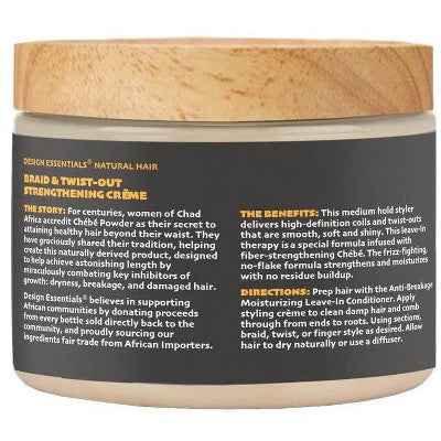 Design Essentials Chebe Braid &amp; Twist-Out Styling Hair Pomade Creme 12oz - New