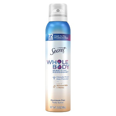 Secret Whole Body Deodorant Spray Almond Honey 3.5oz - New by This is Beauty US