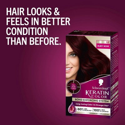 Schwarzkopf Keratin Permanent Hair Color Ruby Noir 2.08 fl oz - Imperfect Box by This is Beauty US