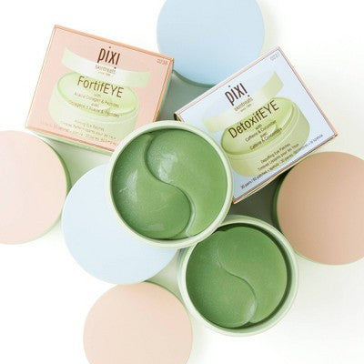 Pixi DetoxifEYE Hydrating Depuffing Eye Patches Caffeine &amp; Cucumber 60ct - Imperfect Box