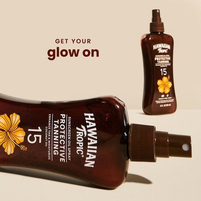 Hawaiian Tropic Tanning Oil Pump Spray SPF 15 8 fl oz - Imperfect Container  DestGlow