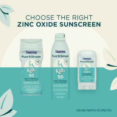Coppertone Pure and Simple Kids Mineral Sunscreen Lotion SPF 50 6 fl oz - Imperfect Container