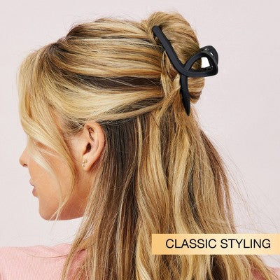scunci Assorted Styles Claw Clips Matte Black All Hair 3pcs - Imperfect Box by This is Beauty US