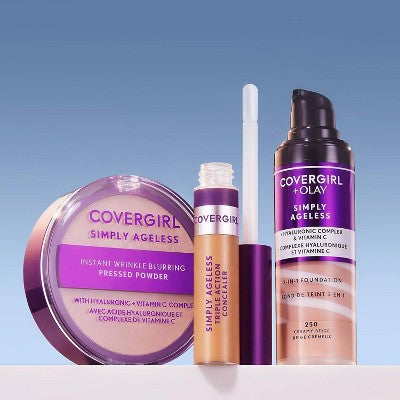 COVERGIRL + Olay Simply Ageless 3-in-1 Liquid Foundation with Hyaluronic Complex + Vitamin C 220 Creamy Natural 1 fl oz - Imperfect Container by This is Beauty US