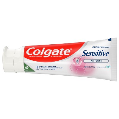 Colgate Sensitive Toothpaste Maximum Strength with Whitening Fresh Mint Gel 6oz/3pk - Imperfect Box by This is Beauty US