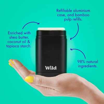 Wild Cosmetics Cream Deodorant Refill Grapefruit &amp; Lime with Ombre Case 5.29oz - New