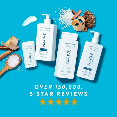 Native Body Wash Sea Salt &amp; Cedar with Pump 36 fl oz - New by This is Beauty US