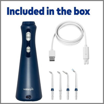 Waterpik Cordless Plus Rechargeable Water Flosser Blue - Imperfect Box by This is Beauty US
