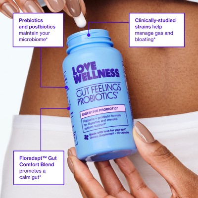 Love Wellness Gut Feelings Probiotics for a Healthy Gut &amp; Immunity 30ct - Imperfect Container by This is Beauty US