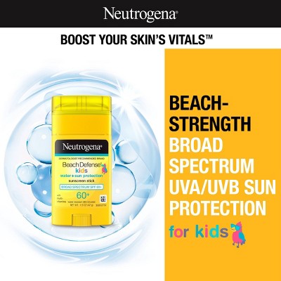 Neutrogena Beach Defense Water Resistant Kids&amp; Sunscreen Stick SPF50 1.5oz - Imperfect Container