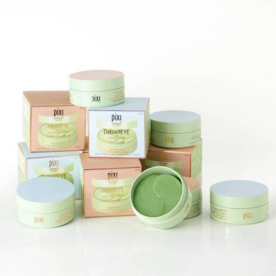Pixi DetoxifEYE Hydrating Depuffing Eye Patches Caffeine &amp; Cucumber 60ct - Imperfect Box