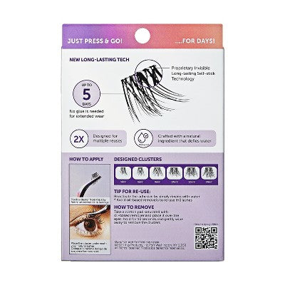 KISS Products imPRESS Long Lasting Press-On Self Adhesive False Eyelashes Demi Edgy 24ct - New by This is Beauty US