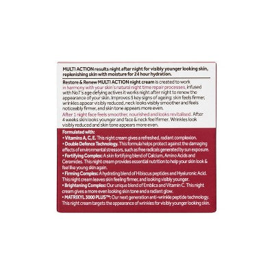 No7 Restore &amp; Renew Multi Action Face &amp; Neck Night Cream 1.69 fl oz - Imperfect Box