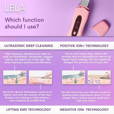 Spa Sciences LELA Ultrasonic Skin Scrubber Spatula Pink - New by This is Beauty US