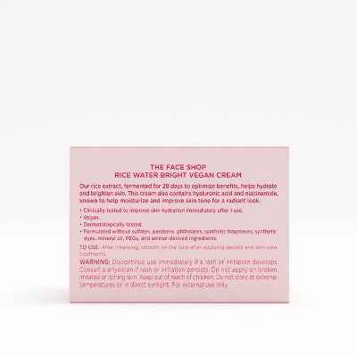 The Face Shop Rice Water Bright Vegan Cream 1.69 fl oz - New