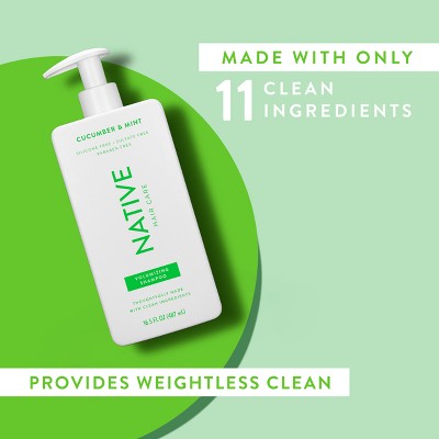 Native Vegan Cucumber &amp; Mint Natural Volume Shampoo, Clean, Sulfate, Paraben and Silicone Free 16.5 fl oz - Imperfect Container by This is Beauty US