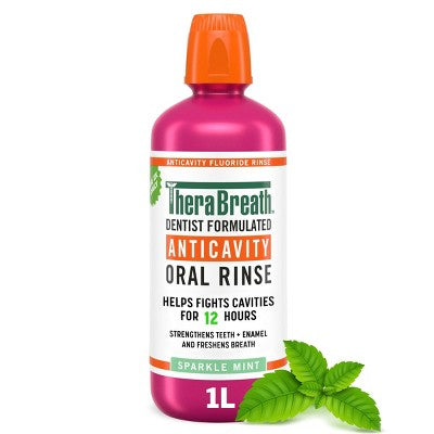 TheraBreath Anticavity Fluoride Mouthwash Sparkle Mint 33.8 fl oz - New by This is Beauty US
