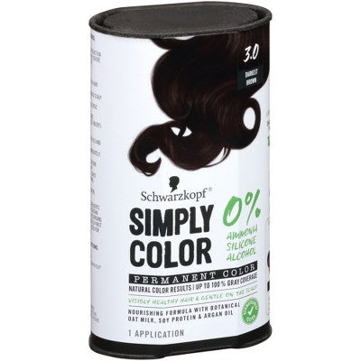 Schwarzkopf Simply Color Hair Color 3.0 Darkest Brown 5.7 fl oz - Imperfect Box by This is Beauty US