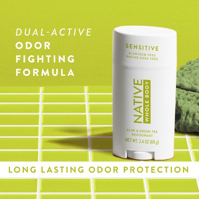 Native Sensitive Solid Deodorant for Women &amp; Men Aloe &amp; Green Tea Aluminum &amp; Baking Soda Free 2.65oz - Imperfect Container by This is Beauty US