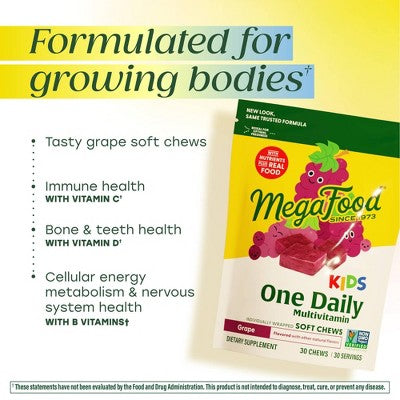 MegaFood Kids Multivitamin Grape 30ct - New by This is Beauty US
