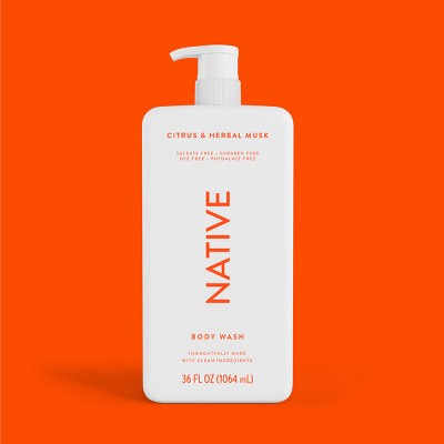 Native Body Wash for Men &amp; Women Citrus &amp; Herbal Musk Sulfate Free with Pump 36 fl oz - Imperfect Container by This is Beauty US