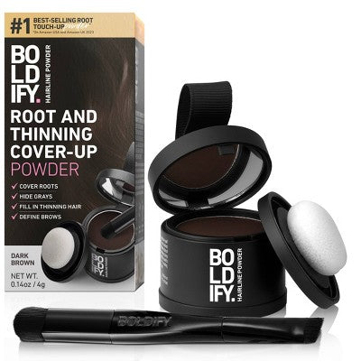BOLDIFY Root Touch Up Powder with Brush Dark Brown - Missing Box by This is Beauty US