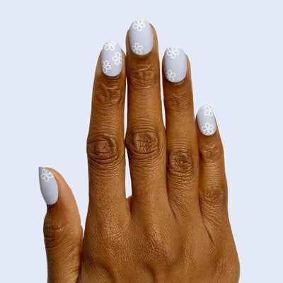 Olive &amp; June Fake Nails S Round Floral Doodle 32ct - New