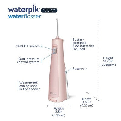 Waterpik Cordless Revive Water Flosser Blush Pink - Missing Box by This is Beauty US